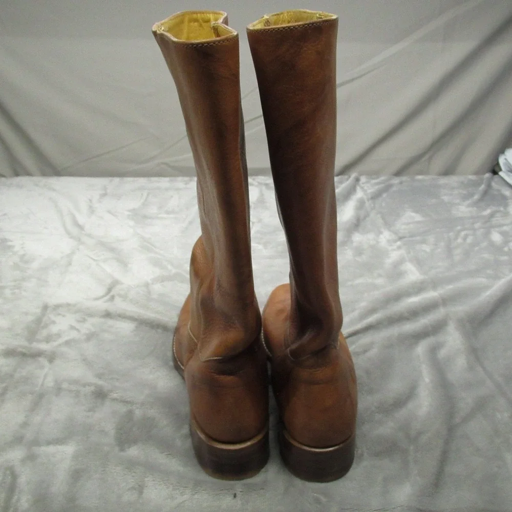 Frye Men? 10M Campus‎ 14L Boots Saddle Brown Leather Tall Riding Square Toe USA